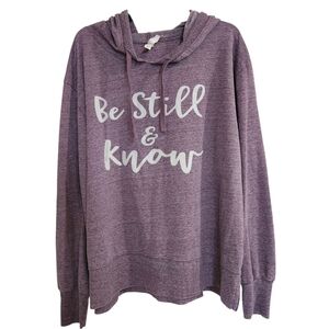 L.A.T. Live And Tell Womens Sz XL Hoodie Oversized Purple Christian Graphic